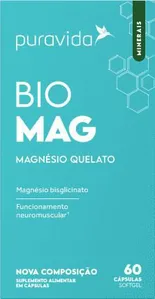 Suplemento Magnésio Quelato Bio Mag Puravida 175mg Cápsulas 60 Unidades