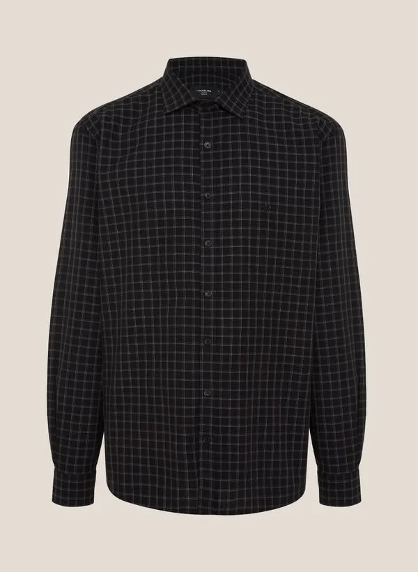 Camisa Comfort Fit Tricoline Xadrez Dudalina Masculina 8