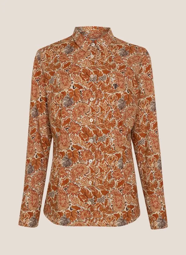 Camisa Slim Fit Estampa Floral Dudalina Feminina 42