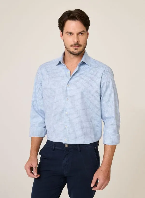 Camisa Comfort Space Dyed Xadrez Dudalina Masculina 7