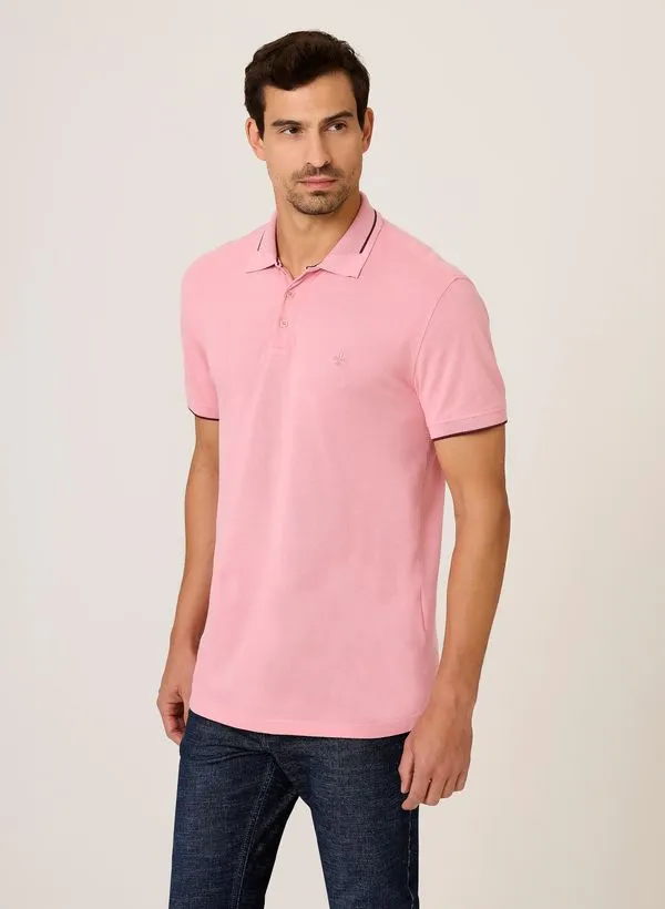 Polo Piquet Jacquard Gola Dudalina Masculina G