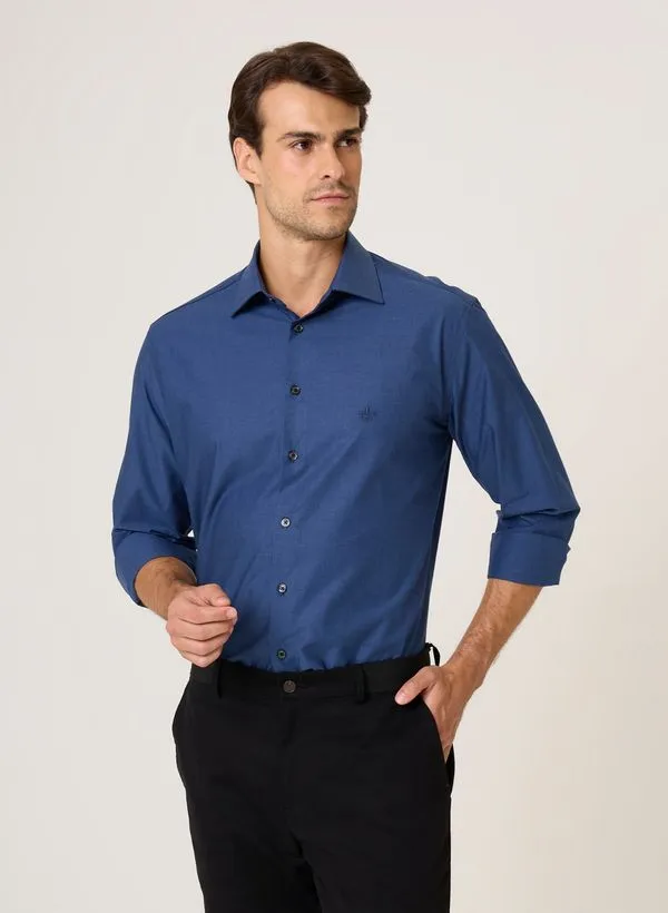 Camisa Comfort Fit Melangê Egípcio Dudalina Masculina 38
