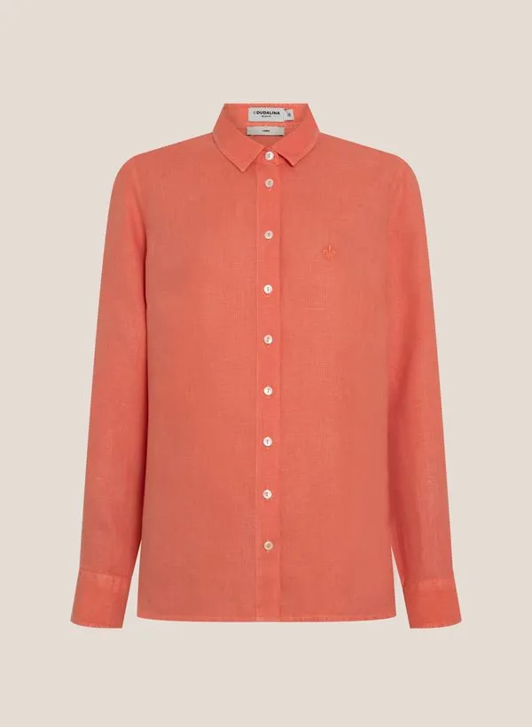 Camisa Regular Fit Linho Color Dudalina Feminina 36