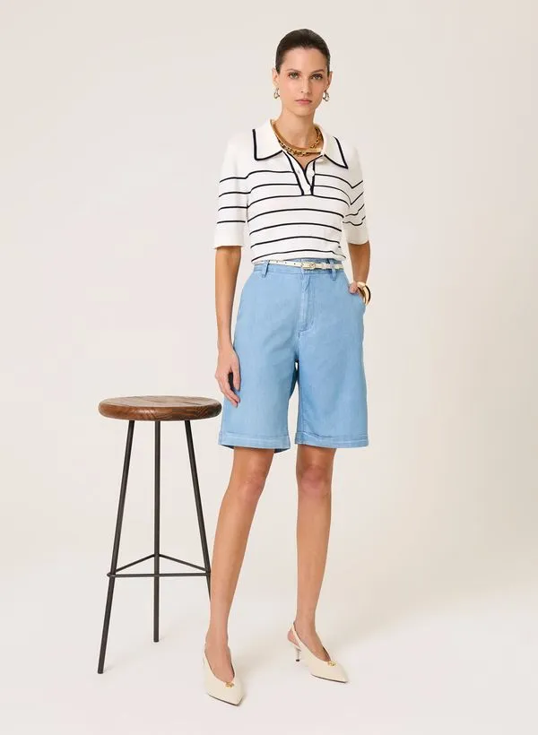 Bermuda Jeans Liocel Blend Dudalina Feminina 38