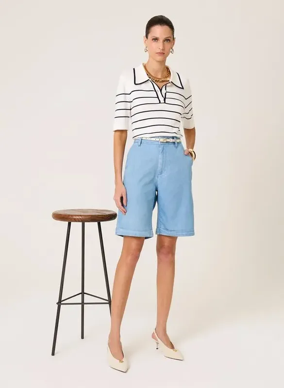 Bermuda Jeans Liocel Blend Dudalina Feminina 38