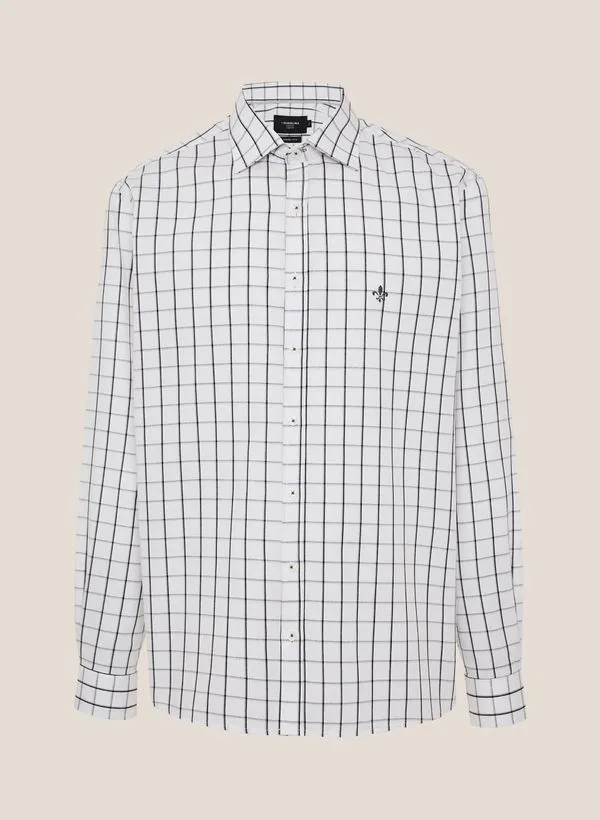 Camisa Comfort Fit Xadrez Melangê Dudalina Masculina 7
