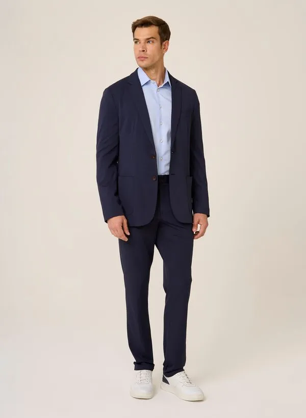 Camisa Sarja Slim Fit Fio Dudalina Masculina 44
