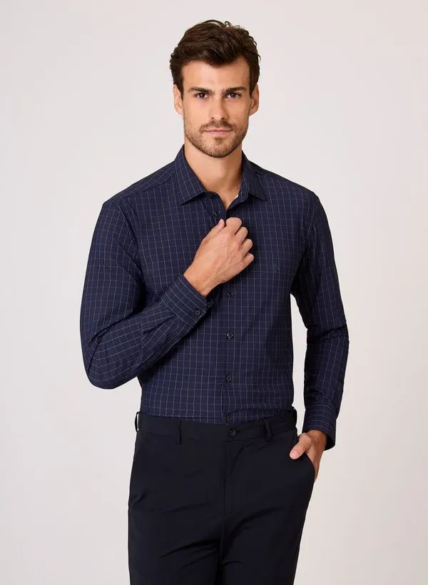 Camisa Slim Fit Performance Xadrez Dudalina Masculina 40