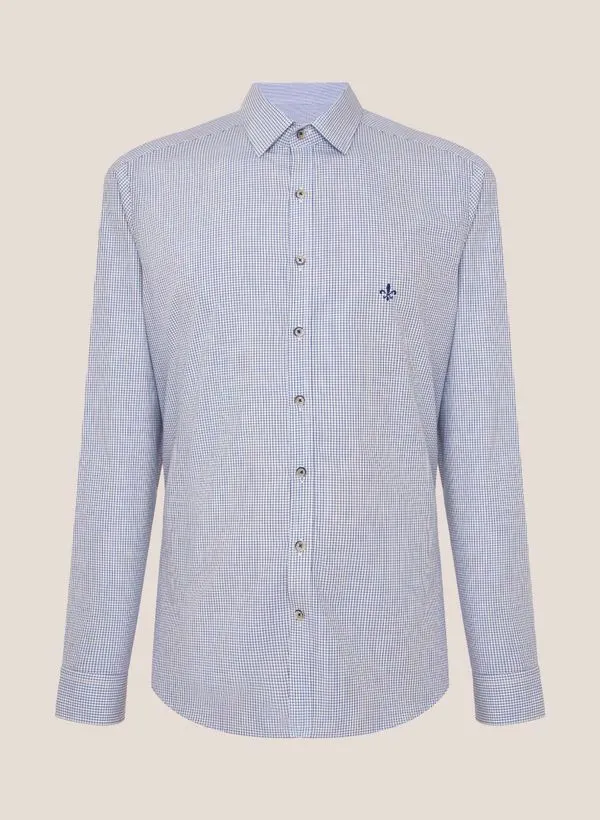 Camisa Milano Fit Space Dyed Micro Dudalina Masculina 6