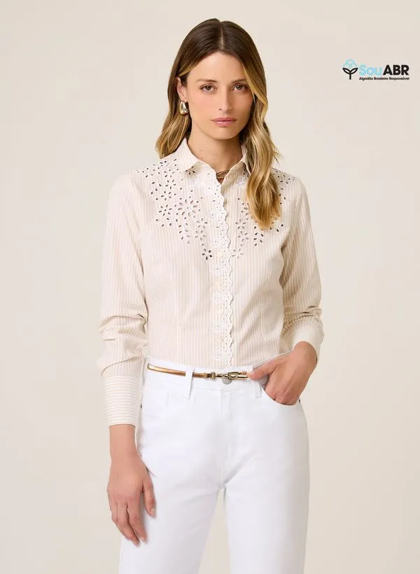Camisa Slim Fit Listrada Dudalina Feminina 40