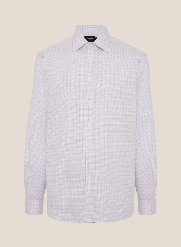 Camisa Comfort Fit Tricoline Xadrez Dudalina Masculina 40