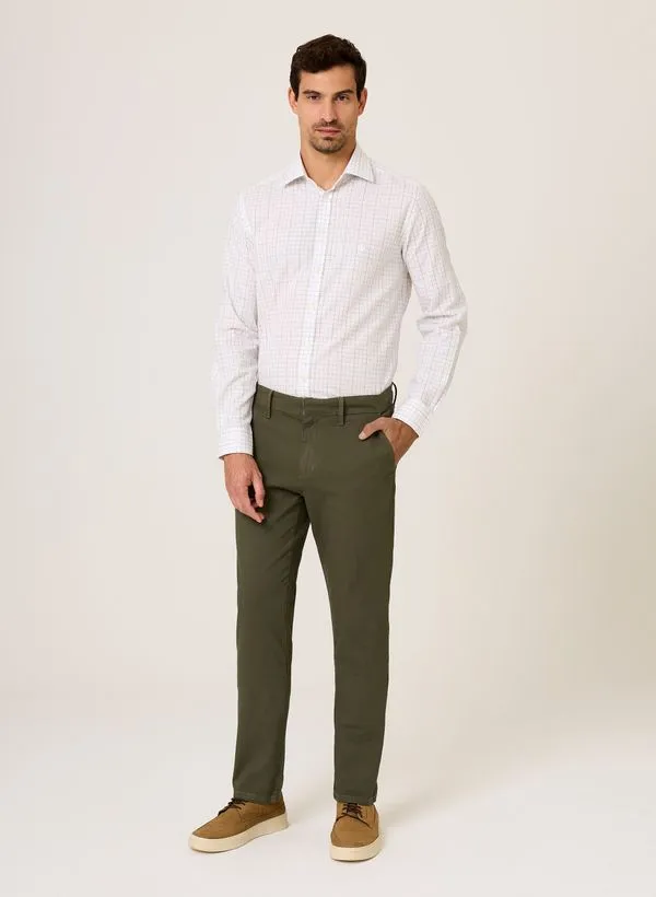Calça Slim Fit Chino Stretch Textura Dudalina Masculina 40
