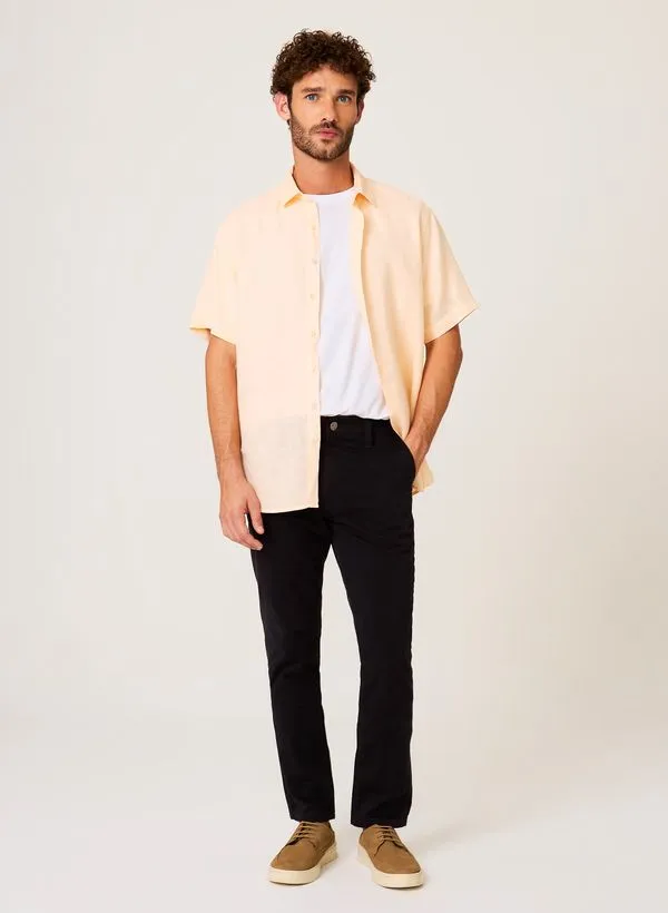 Camisa Slim Fit Linho Tinto Dudalina Masculina 5