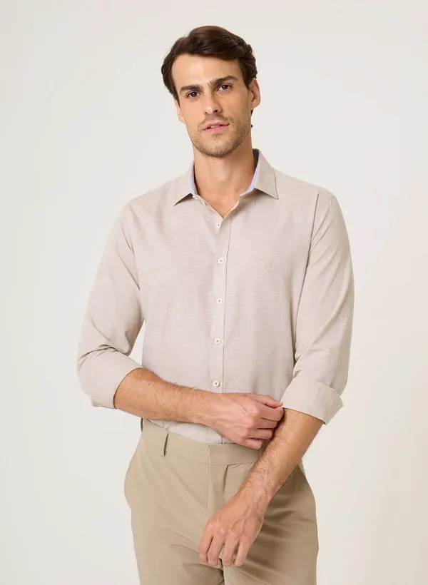 Camisa Slim Fit Falso Liso Dudalina Masculina 3