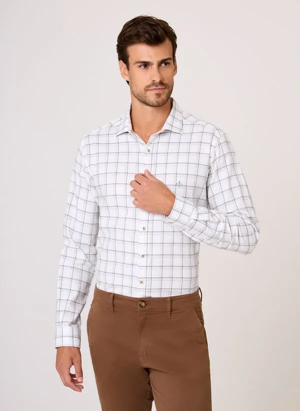 Camisa Slim Fit Xadrez Textura Dudalina Masculina 3