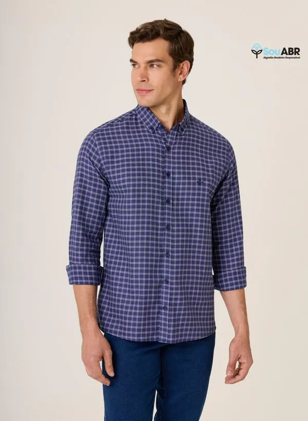 Camisa Slim Fit Oxford Xadrez Dudalina Masculina 2