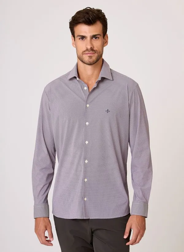 Camisa Comfort Fit Performance Micro Xadrez Dudalina Masculina 40