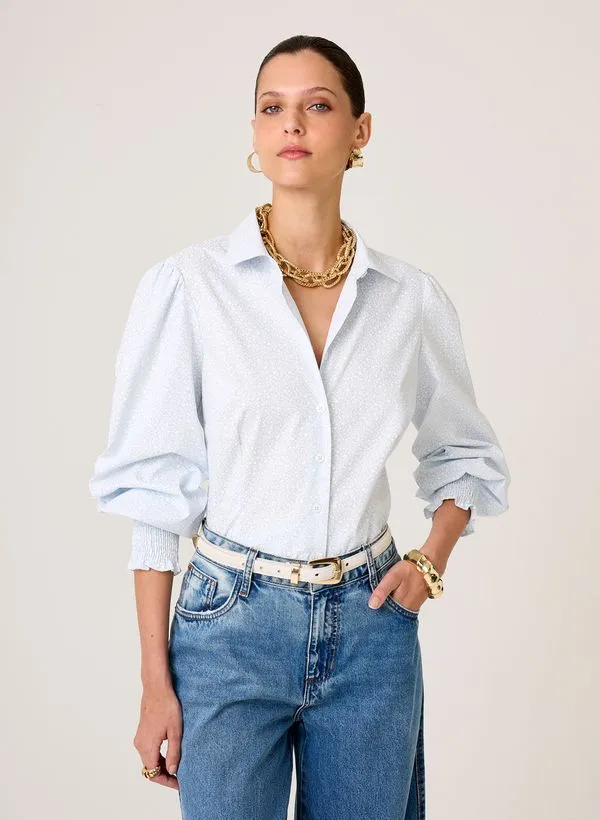 Camisa Slim Fit Estampa Floral Dudalina Feminina 46