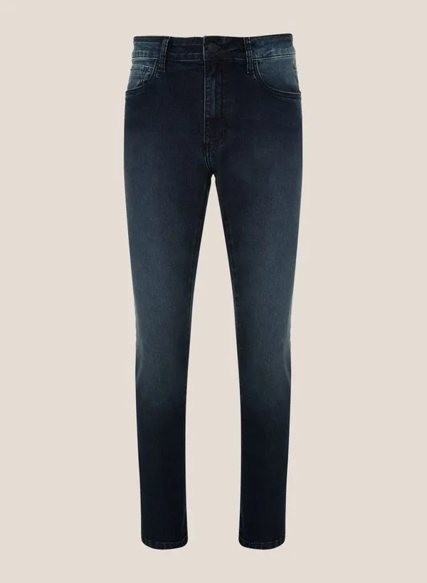 Calça Jeans Slim Fit Dark 3D Dudalina Masculina 38