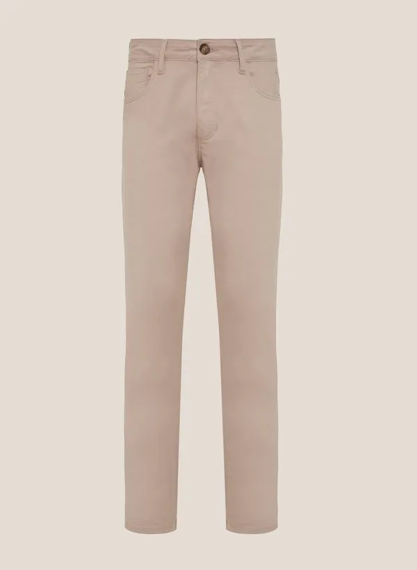 Calça Sarja Slim Fit Madison Bege Dudalina Masculina 42