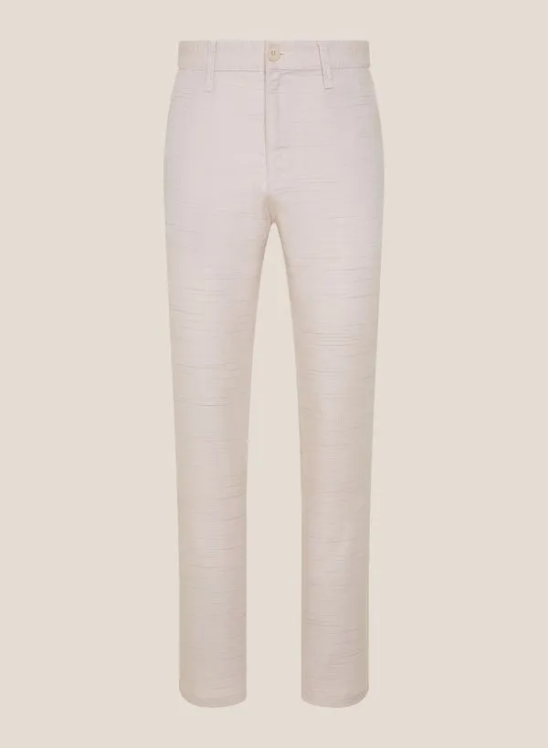 Calça Slim Fit Chino Textura Dudalina Masculina 46