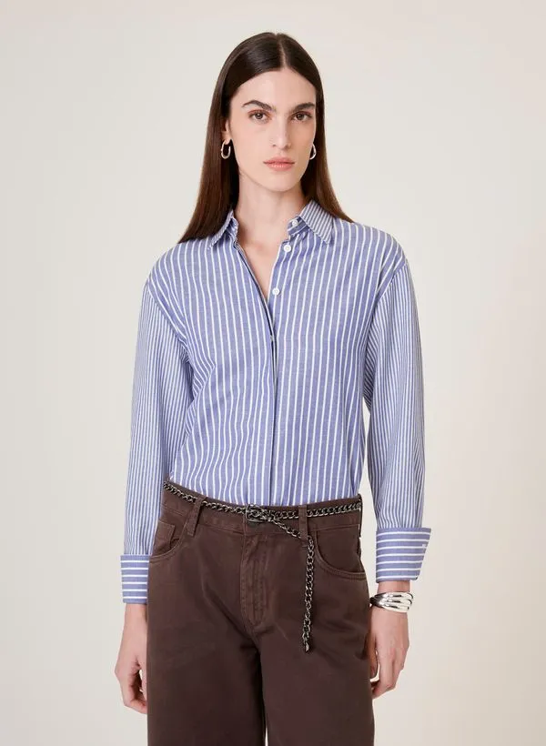 Camisa Special Fit Mix Listras Manuela Dudalina Feminina 44