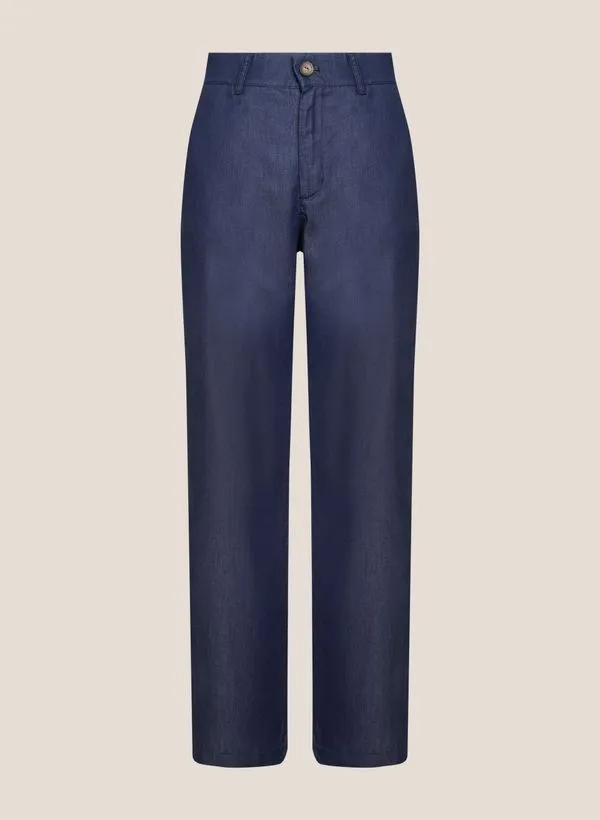 Calça Jeans Wide Leg Liocel Blend Dudalina Feminina 40