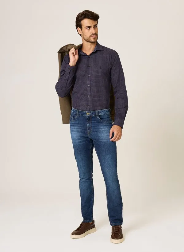 Calça Jeans Slim Fit Memory Dudalina Masculina 42
