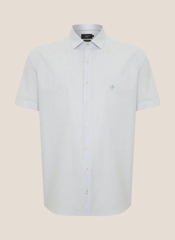 Camisa Comfort Fit Tricoline Listrada Dudalina Masculina 5