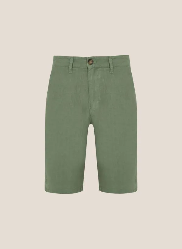 Bermuda Right Fit Puro Linho Dudalina Masculina 38