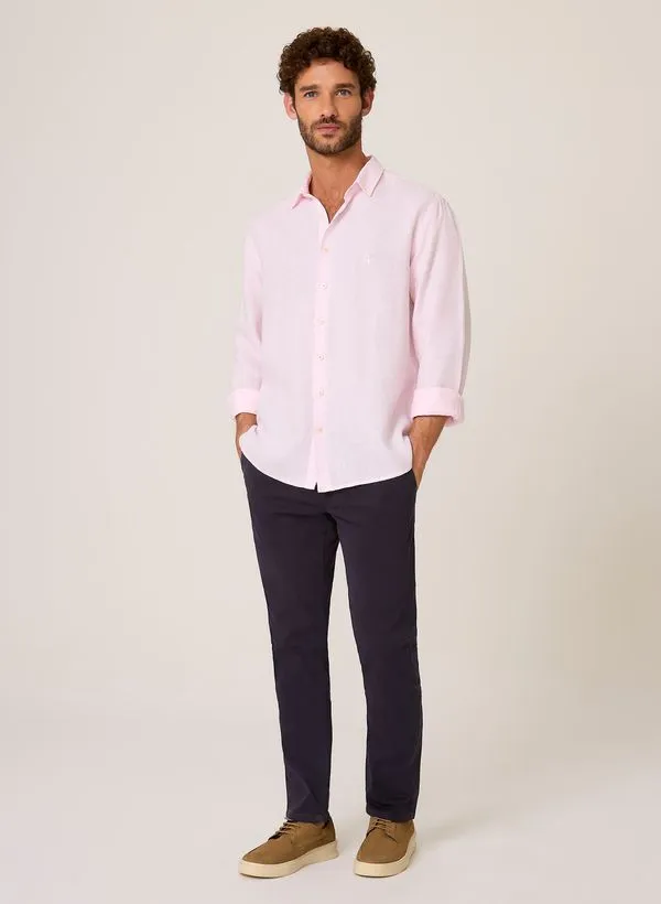 Camisa Slim Fit Linho Tinto Dudalina Masculina 6