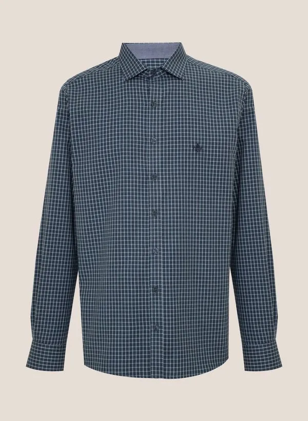 Camisa Slim Fit Xadrez Textura Dudalina Masculina 1