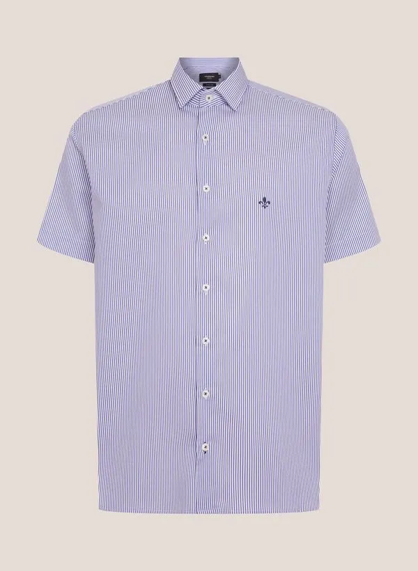Camisa Comfort Fit Listrada Wrinkle Free Dudalina Masculina 4
