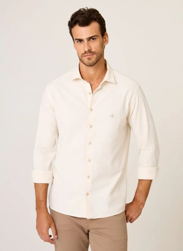 Camisa Slim FIt Linen Blend Rústico Dudalina Masculina 1