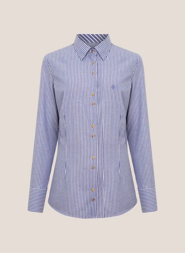 Camisa Slim Fit Mix Botões Listrada Manuela Dudalina Feminina 36