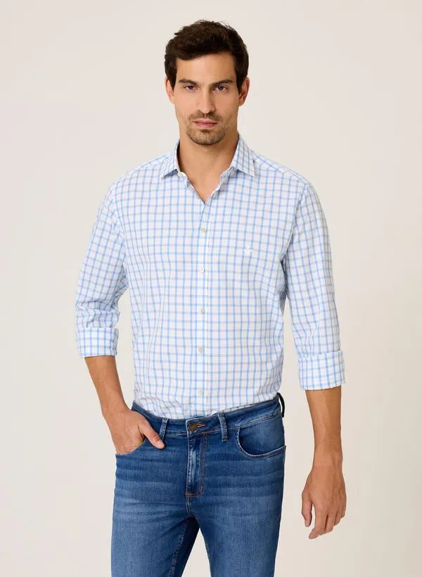 Camisa Slim Fit Xadrez Maquinetada Dudalina Masculina 40