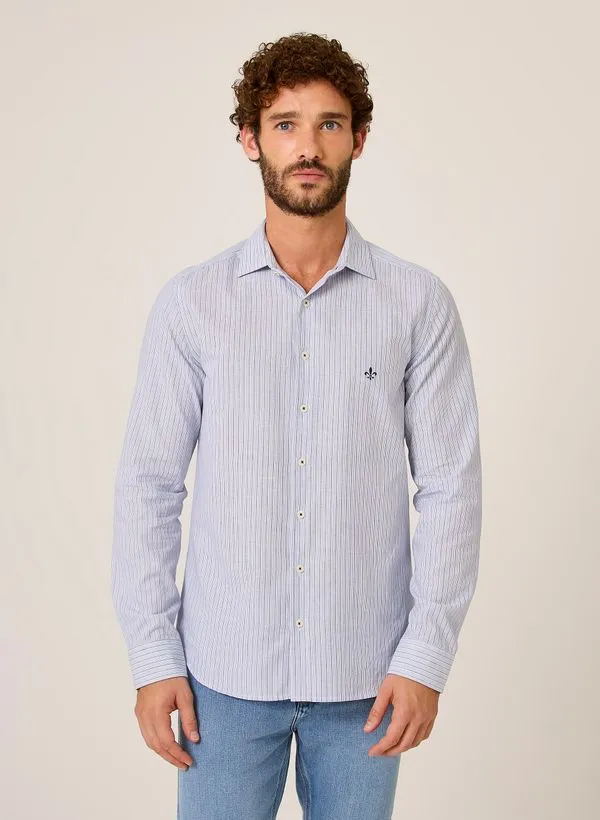 Camisa Milano Fit Listrada Dudalina Masculina 2