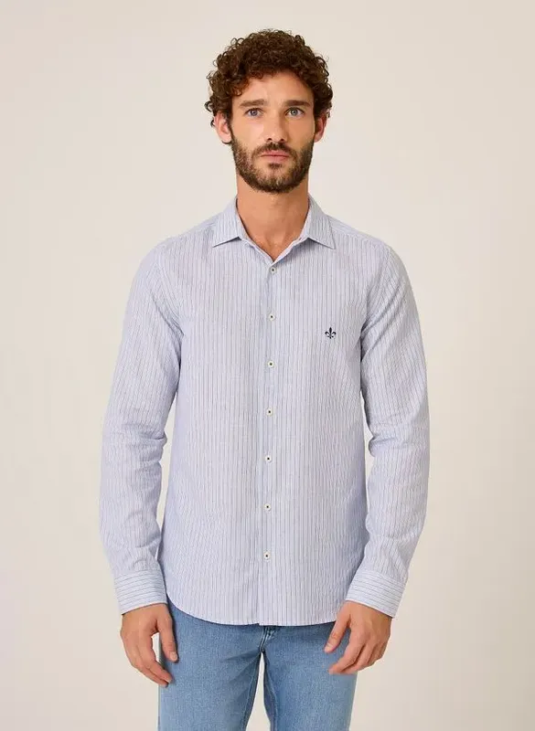 Camisa Milano Fit Listrada Dudalina Masculina 4