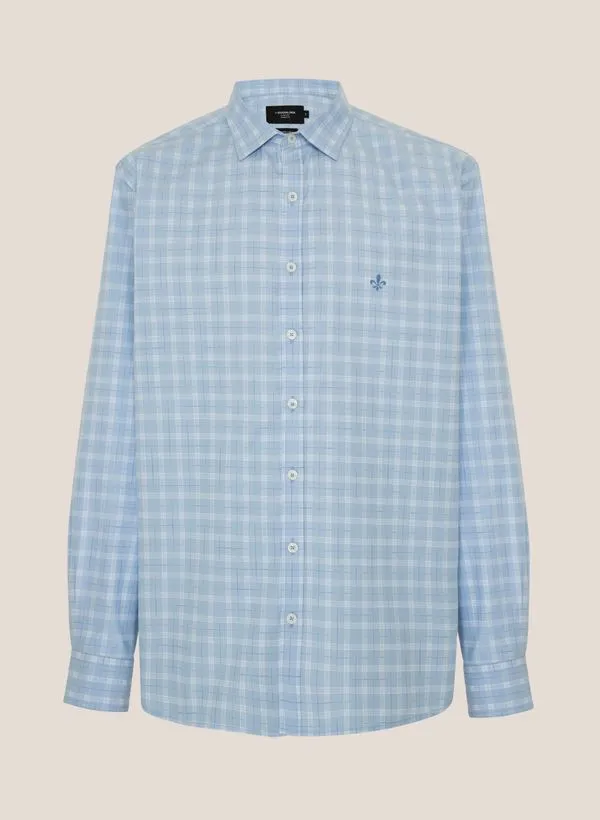 Camisa Comfort Fit Xadrez Space Dyed Fio Egípcio Dudalina Masculina 2