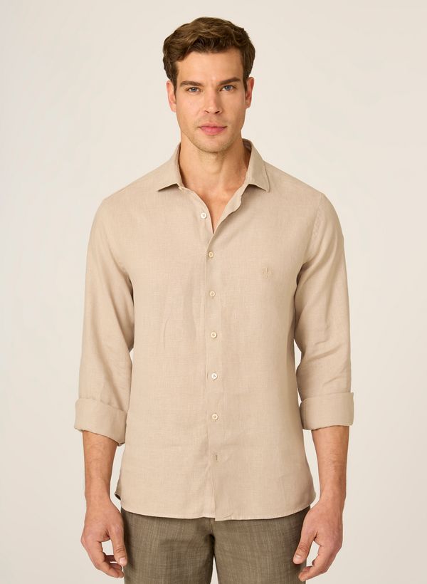 Camisa Slim Fit Linho Tinto Dudalina Masculina 2
