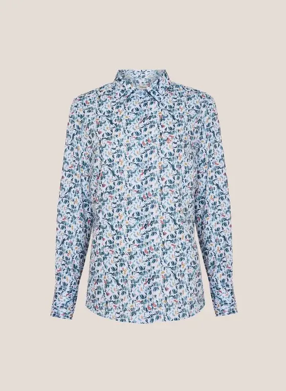 Camisa Slim FIt Estampada Floral Dudalina Feminina 42