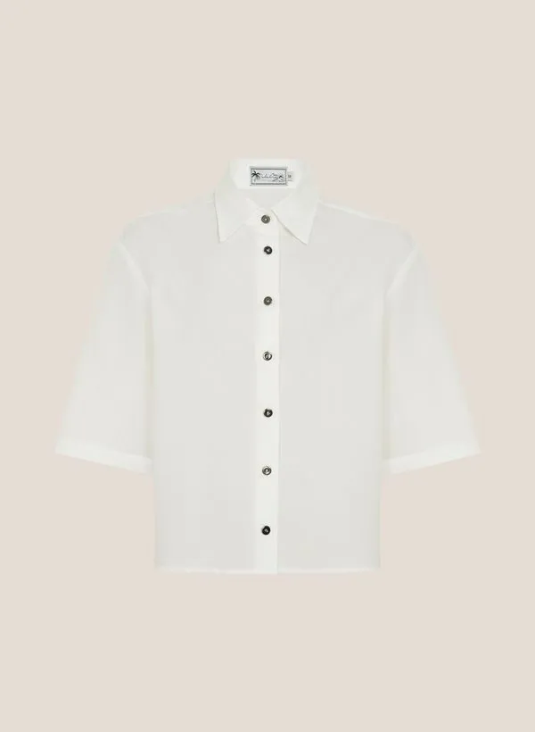 Camisa Cropped Lisa Dudalina Feminina 36