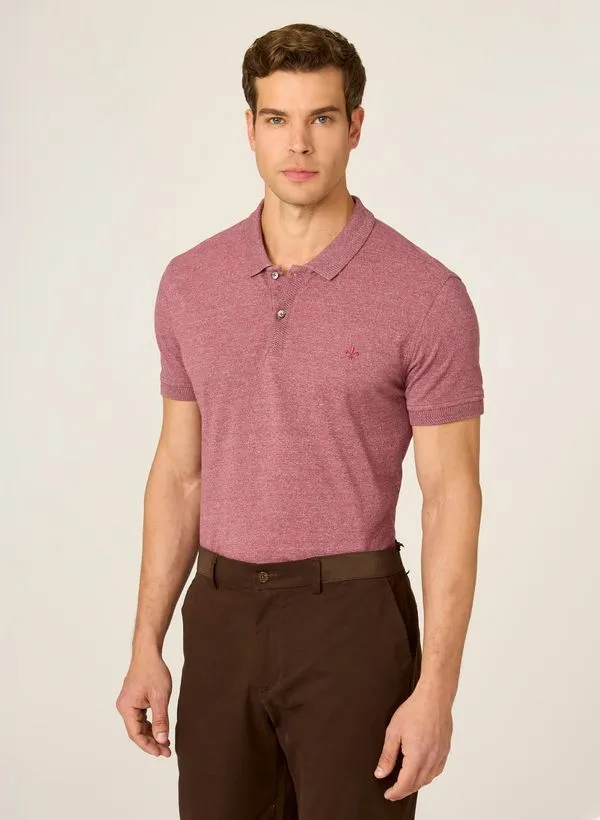 Polo Regular Fit Piquet Mouline Dudalina Masculina 3XGG