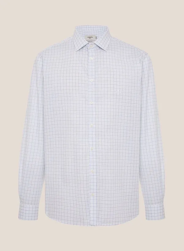 Camisa Slim Fit Tricoline Xadrez Dudalina Masculina 42