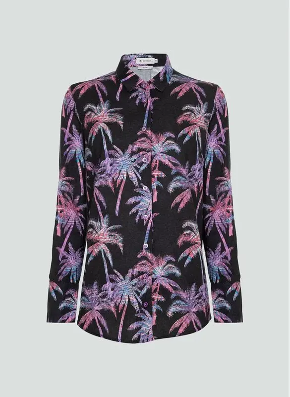 Camisa Relaxed Estampa Floral Dudalina Feminina 36