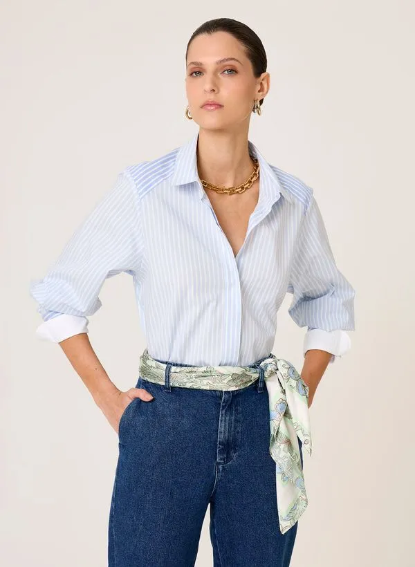 Camisa Special Fit Mix Listras Dudalina Feminina 38