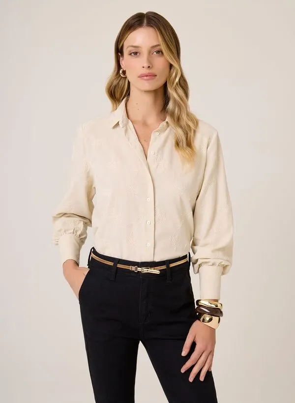 Camisa Relaxed Bordada Dudalina Feminina 46