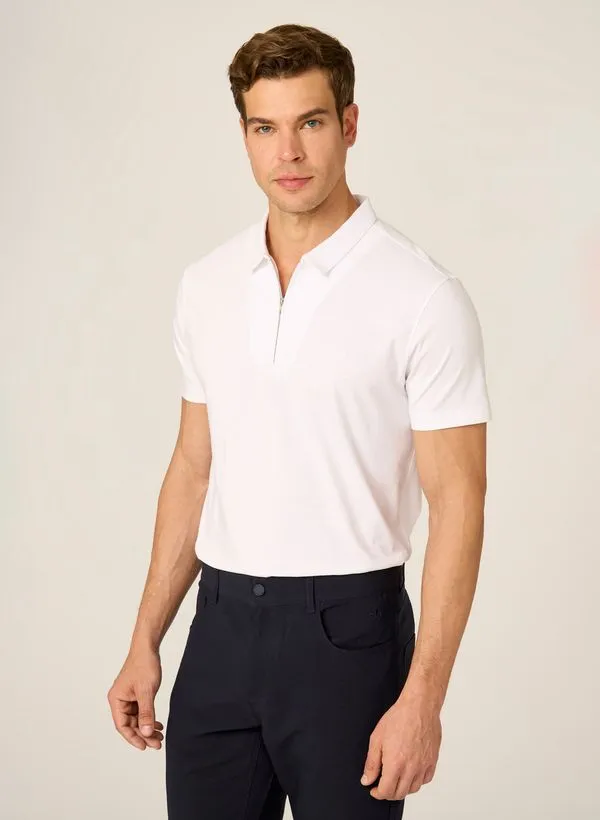 Polo Regular Fit Jersey Peruvian Zip Dudalina Masculina XGG