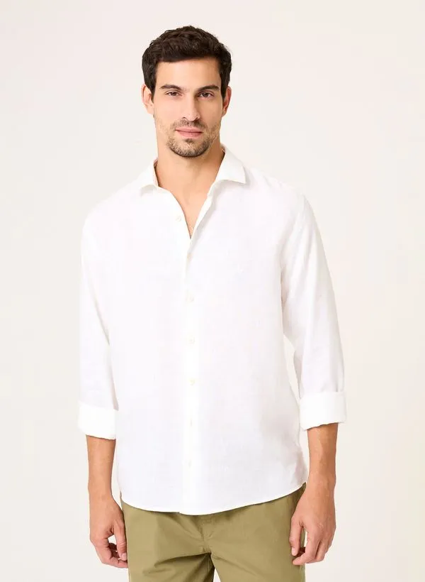 Camisa Slim Fit Linho Dudalina Masculina 4