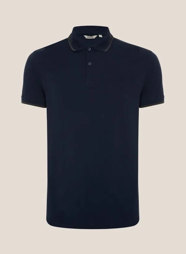 Polo Piquet Gola Jacquard Dudalina Masculina G